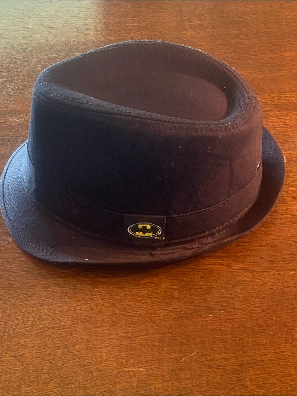 Batman black Fedora Hat 8” x 6” DC Comics EUC